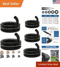 5 Size Fuel Hose Line - 3/8" 1/2" 5/16" 1/4" 3/16" ID NBR Rubber 3.3ft with 2...