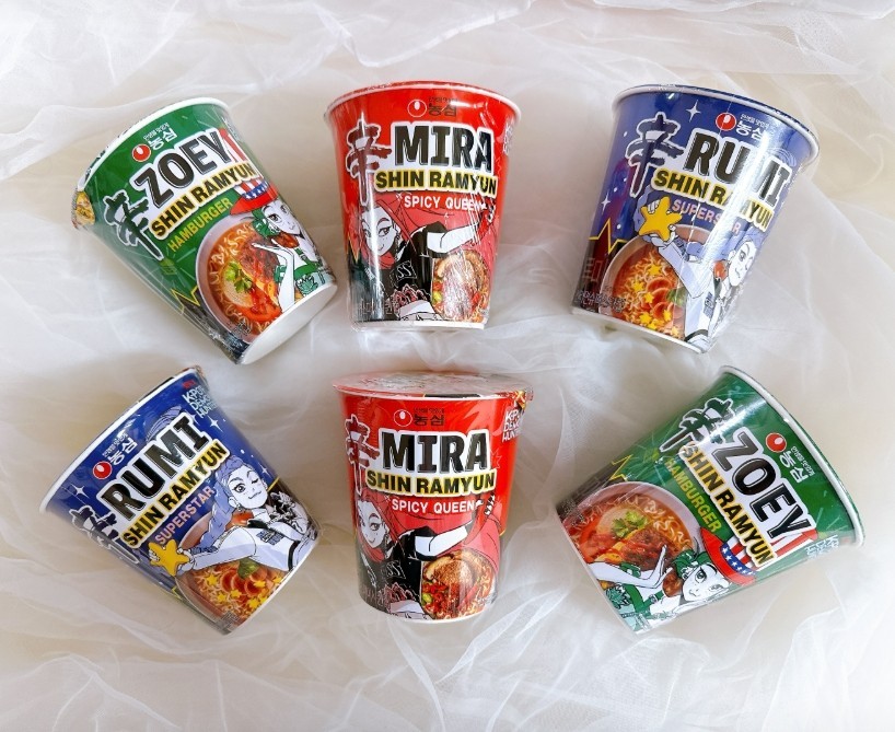 K-Pop Demon Hunters Huntrix Cup Noodles 3 pcs of Zoey Rumi Mira