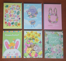 NEW Set of 6 Easter Greeting Cards by Leanin' Tree Whimsical Set 