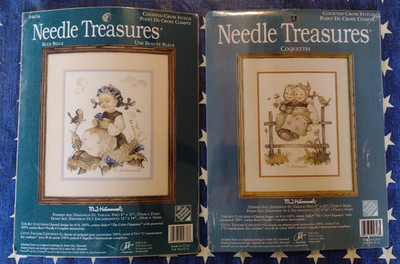 2 Needle Treasures Hummel Coquettes & Blue Belle Counted Cross Stitch Kit, New