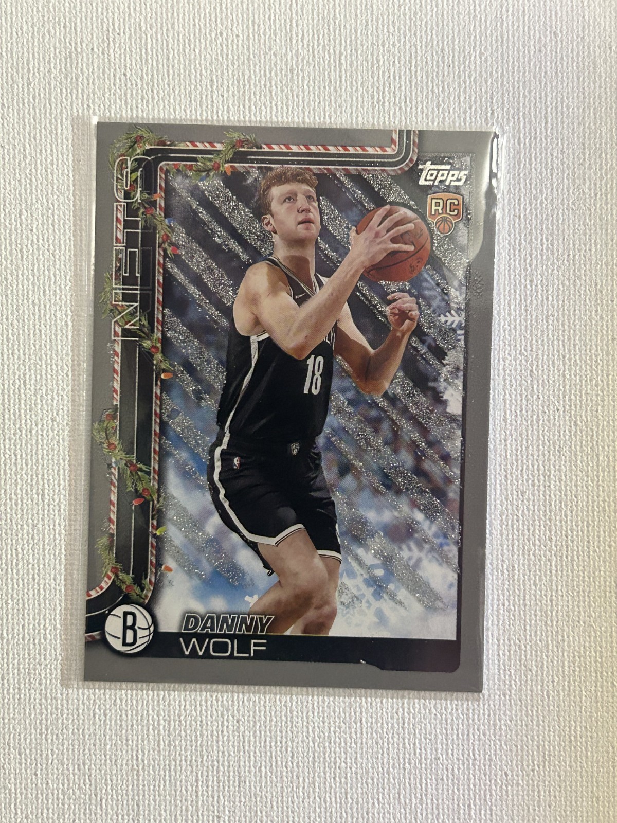 2025-26 Topps Holiday Danny Wolf #H187 RC Silver Metallic Glitter