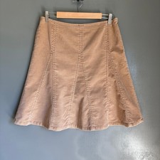 GAP Women's 8 Beige Corduroy Knee Length Flared Skirt Preppy Grunge Classic
