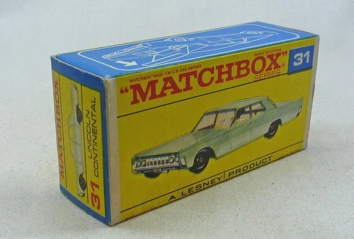 Lesney Matchbox Toys MB31c Lincoln Continental ORIGINAL Empty  F Type Box