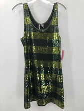 Pre-Owned Zara Green Size Large Sequin Cocktail Short Sleeveless Dress