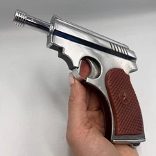 1980's Vintage USSR Desk Gasoline Cigarette Torch Lighter Gun Pistol Handcrafted