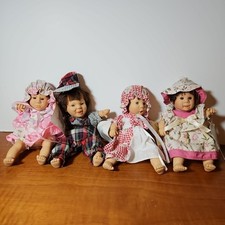 Vintage 1996 Lot Of 4 Palm Pals Bean Bag Kids 8" Dolls NWT