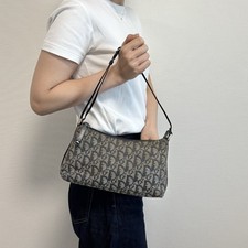 Christian Dior Trotter Accessorio Marsupio Borsa a Tracolla Pelle Tela Navy Auth