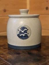 Otagiri Seagull Stoneware Crock with Lid Japan Hand Crafted Vintage Nautical Sea