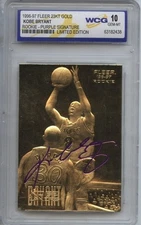 1996-97 Fleer 23KT Gold Kobe Bryant WCG 10 Facsimile Purple Signature #2332 