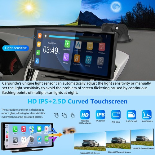 Carpuride W904S 10.26" HD Wireless Carplay & Android Auto Screen 4K Dashcam - Picture 8 of 9
