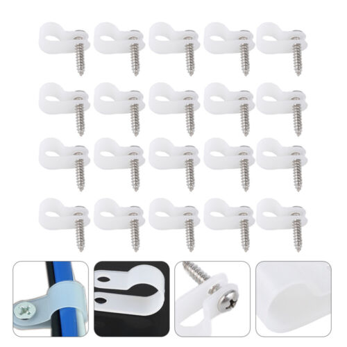 100 Pcs Whole Line Clamp Tie Downs Straps Cable Clips Screw Head - Picture 1 of 12