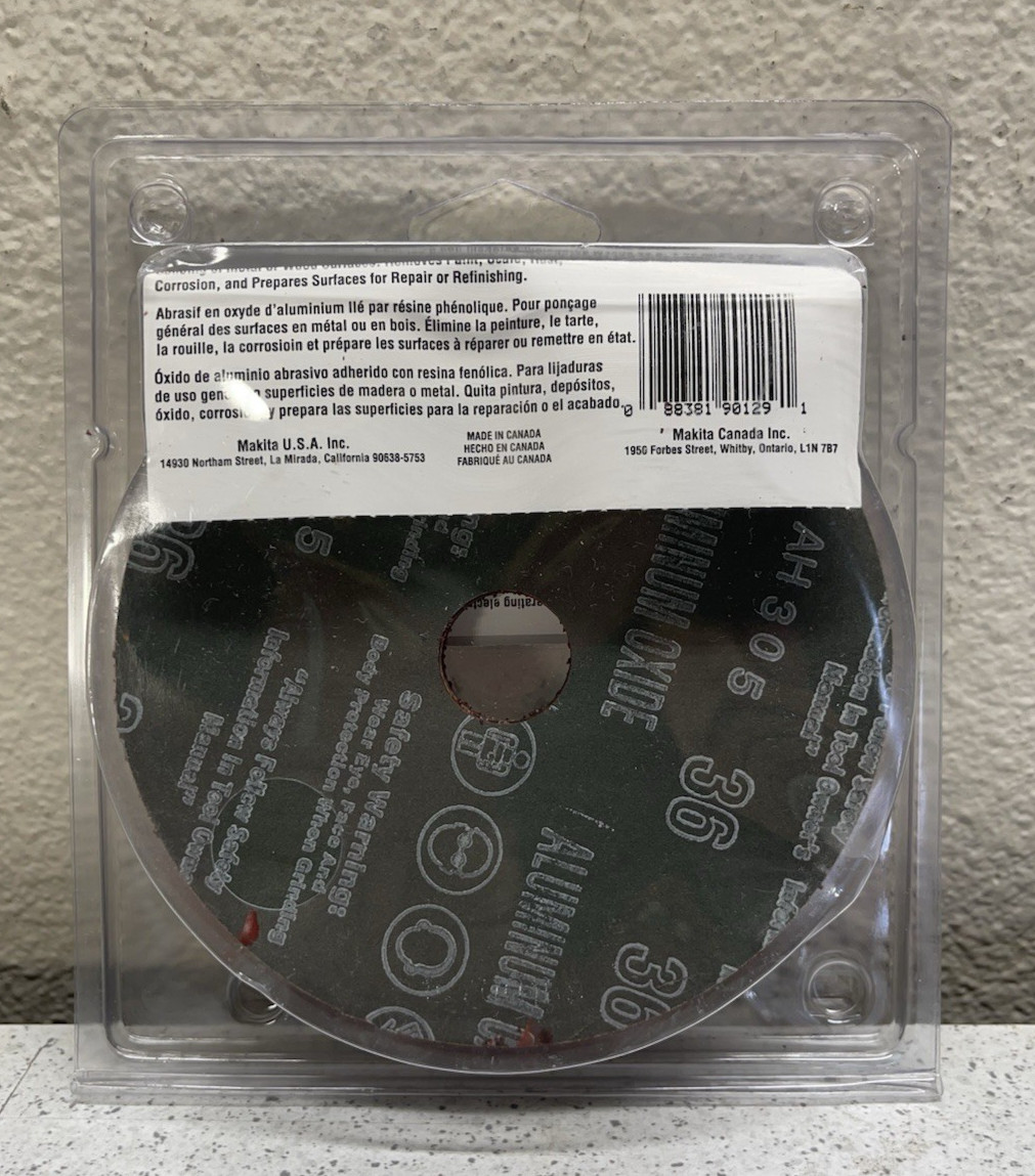 Makita Resin Fiber Discs 742073-A-5 Grit 36 (5"x 7/8")