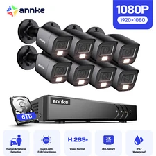 ANNKE 8CH 1080P Outdoor Security Camera System 3K Lite 5IN1 DVR Color Night AI