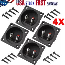 4x Silver Speaker Box Terminal 2 Wire Square Spring Cup Connector Subwoofer USA