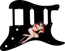 Stratocaster Strat Pickguard Custom fits Fender SSH11 Hole Guitar  Pin Up 7 B SM
