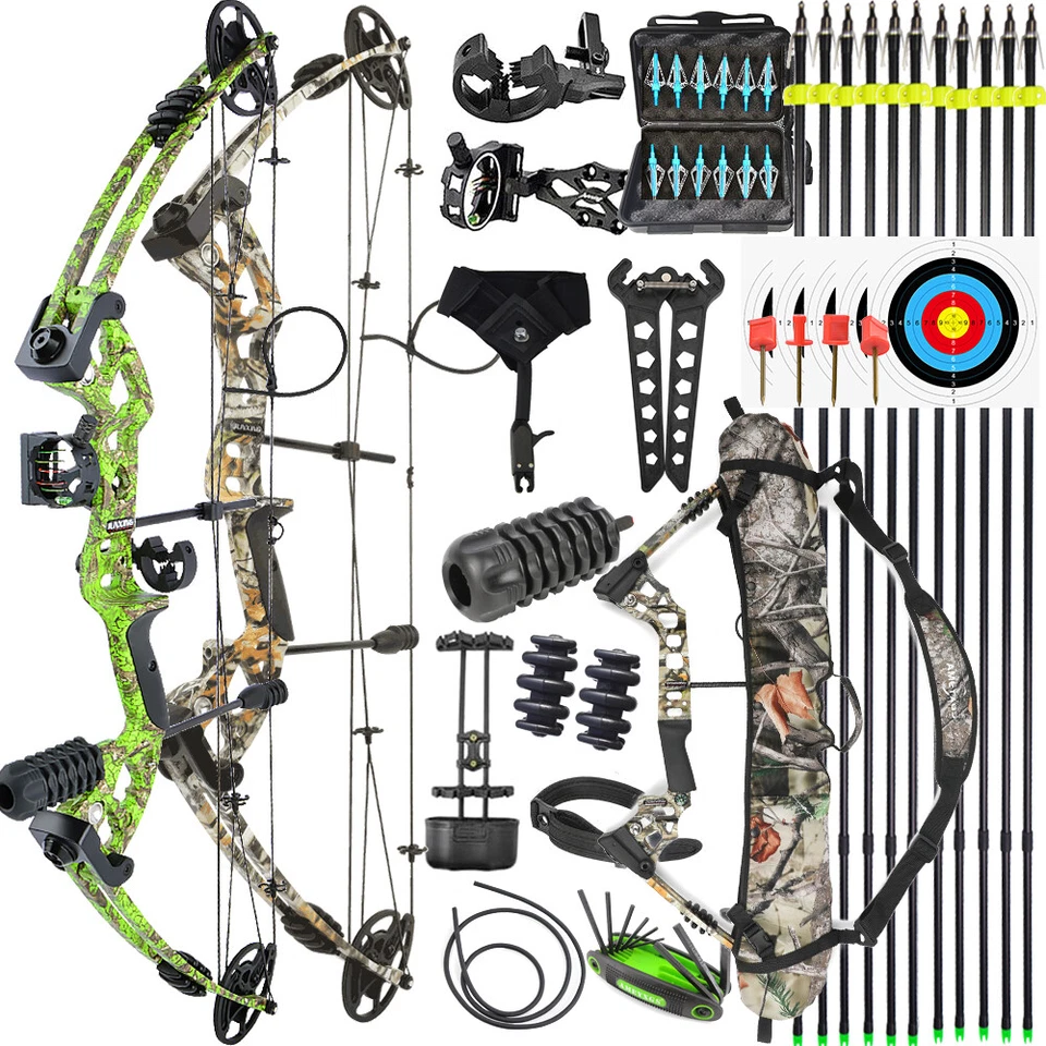 Archery Compound Bow30-55lbs Fishing Hunting Arrows Adjustable Target RH LH - Image 3 of 4