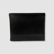 Perry Ellis Portfolio Men's Black Smooth Bifold Wallet