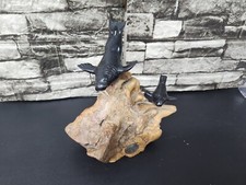 WALRUS and Calf Sculpture New Direct by John Perry Statue Ebonite 7in Long