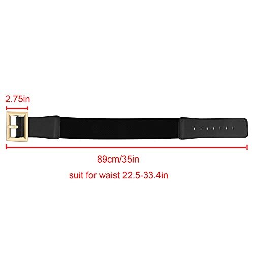 Women Wide Elastic Dress Belt Stretch Waist Belt Fashion Cinch Belt Buckle Retro - Picture 7 of 10