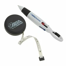 AsaTechmed 4 in 1 Plastic Carabiner Shuttle Pen+Retractable Body Measuring Tape 