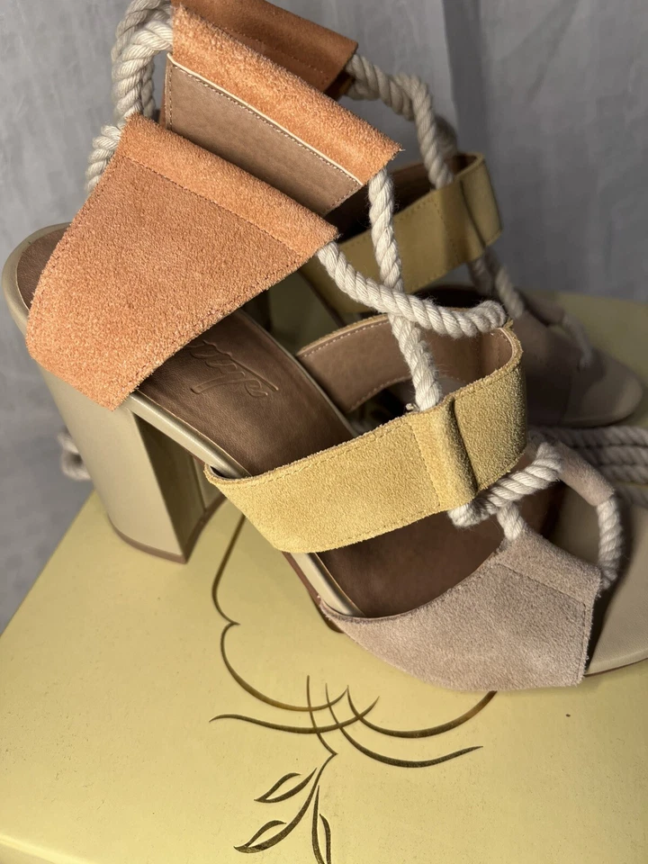 BETTYE MULLER 7,5 сандалии CALYPSO на шнуровке туфли каблуки замши цветной новый в коробке - Изображение 2 из 4