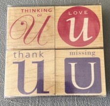 HERO ARTS RUBBER STAMPS LL151 LETTER MESSAGES ON HARDWOOD MAPLE BLOCKS NEW