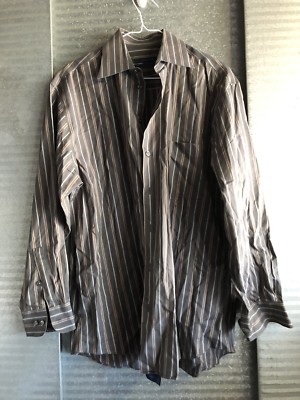 Material London Men's Shirt Iron Free Coolest Comfort XL Long Sleeves  Striped | eBay