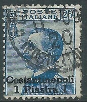 1909-11 LEVANTE CONSTANTINOPLE USED 1 PI ON 25 CENT - RA16