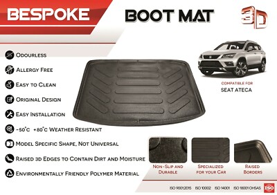 Tailored Rubber Boot Liner Fitted Mat Dog Tray FITS SEAT ATECA 4x4