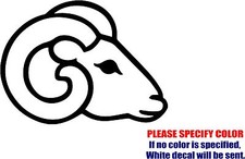 Vinyl Decal Sticker - Ram Head Car Truck Bumper Window Laptop Tablet JDM Fun 10"