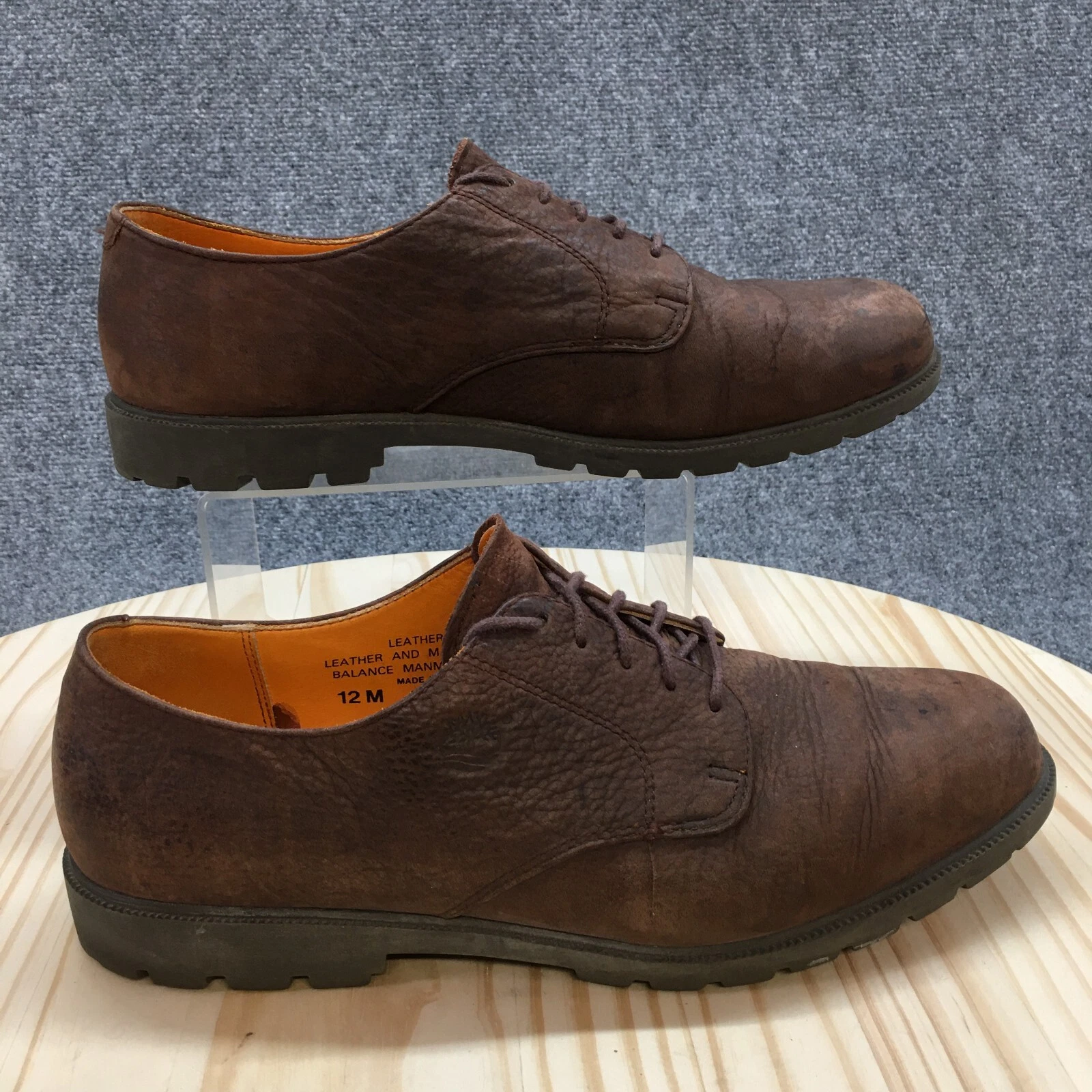 Scarpe Timberland uomo 12 M eleganti stringate punta liscia Oxford 96080 pelle marrone