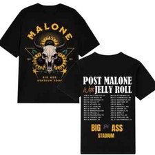Big Ass Stadium Malone Post Malone Jelly Roll Tour 2025 Concert T-Shirt