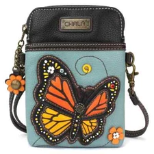 Chala - Monarch Butterfly - Cellphone Crossbody Handbag - 827MB1