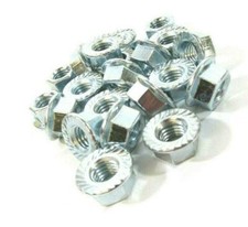 M10 10mm ZINC PLATED HEX SERRATED FLANGE NUTS NUT BZP DIN 6923 BW