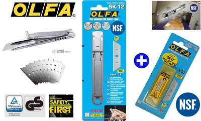 OLFA SK-12 Edelstahl Cuttermesser 17,5 NSF  +10 Ersatzklingen SKB-2S R/10B
