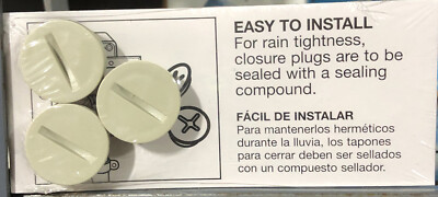 (2 packs) CARLON 1/2 In. THREADED ELECTRICAL White Closure Plugs, 6 TOTAL