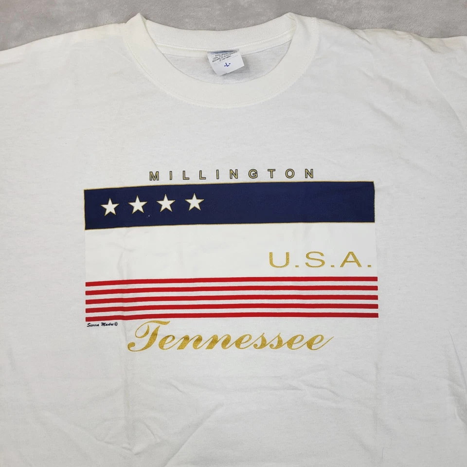 复古铁砧衬衫男式大号米林顿田纳西州星条美国复古 — 第 2/4 张图片