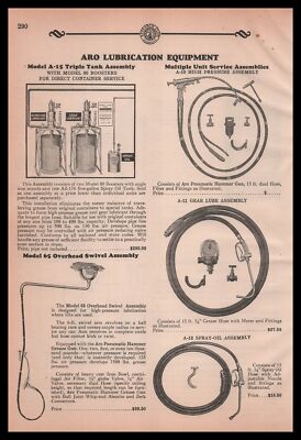 1931 ARO Lubrication Equipment Tank & Overhead Swivel Assembly Vintage Print Ad