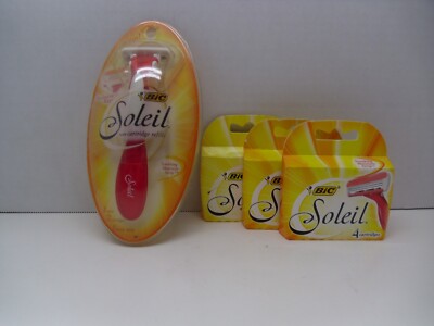 New Bic Soleil Ladies Razor with Shower Holder &  14 Cartridge Refills