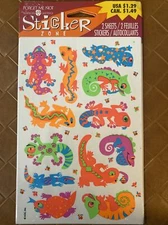VTG American Greetings Stickers Neon Lizards NOS Forget Me Not