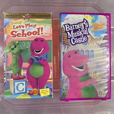 Barney x2 Lets Play School (VHS) Microsoft ActiMates sticker
