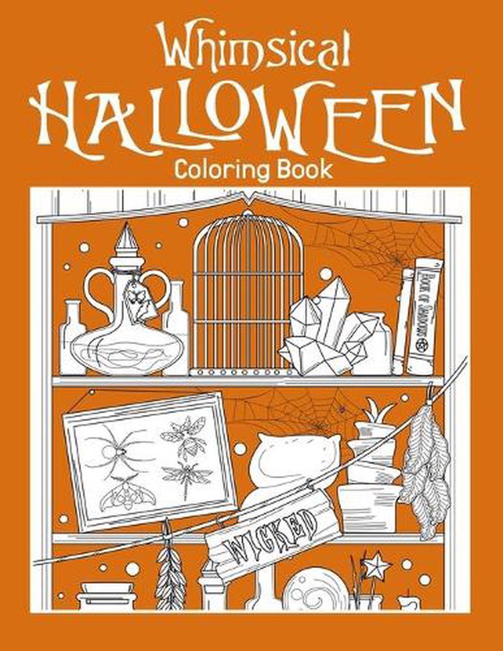 Whimsical Halloween Coloring Book: Adult Coloring Book Featuring 10 Halloween Cr
