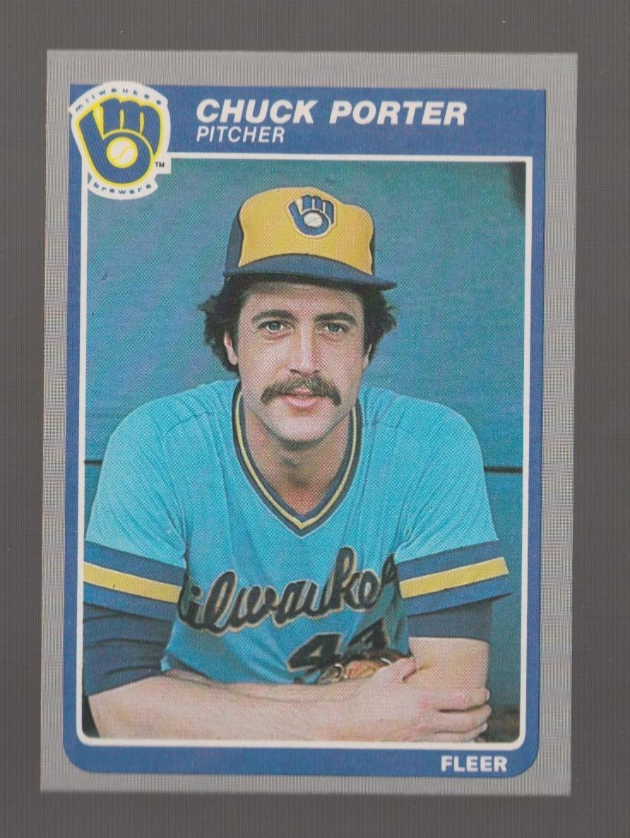 1985 Fleer Chuck Porter Milwaukee Brewers #591 Near Mint or