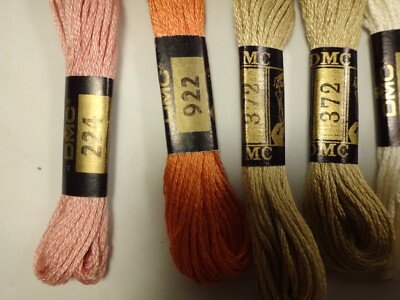 DMC Embroidery Floss Lot of 12 Skeins 224 922 372 3033 799 932 931