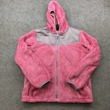 The North Face Jacket Girls XL Pink Gray Full Zip Fleece Hooded Osito Preppy