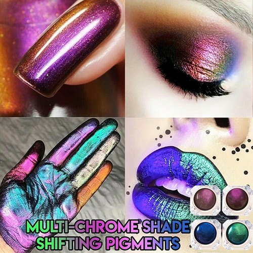 Chameleon Prismatic Eye Shadow Multichrome Palette Makeup Shiny Pigment✿ ! - Picture 10 of 14