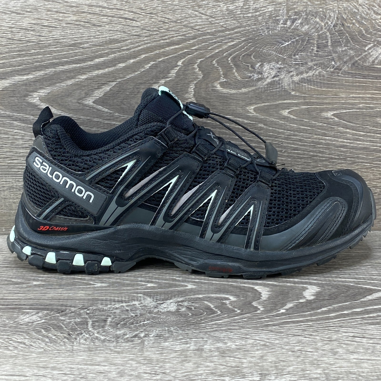 Scarpe da trail running Salomon XA Pro 3D nere cinch pizzo Contagrip donna taglia 9 5