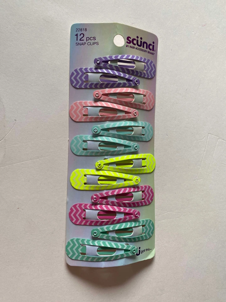 Pinzas para el cabello Scunci Girl (12 piezas) clip para siesta 22818 mujeres accesorio multicolor 2" NUEVO Foto 2 de 4
