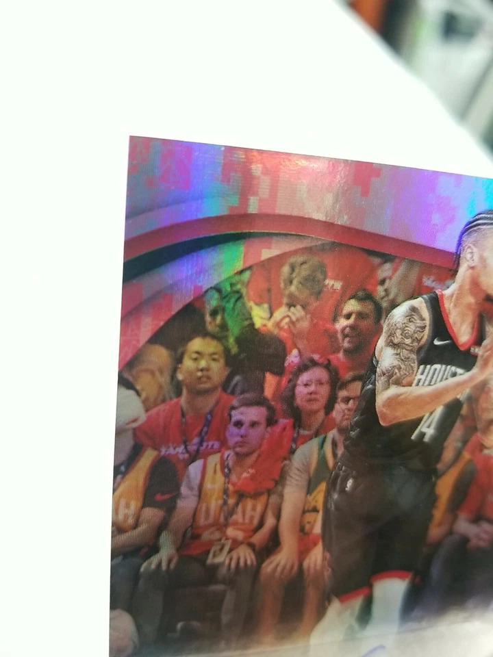 Lámina paralela rosa camuflaje verde esmeralda con certificación Panini 2020-21 automática/25 Foto 3 de 4