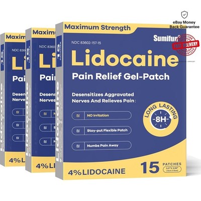 4% Lidocaine Pain Patches - 45 Count for Effective Relief of Muscle & Joint Pain